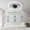 Ceiling Fan with Lights Remote Control Flush Mount Fan 4-Speed 3 LED Color Adjustable Hanging Light Fan for Bedroom Kitchen Bathroom