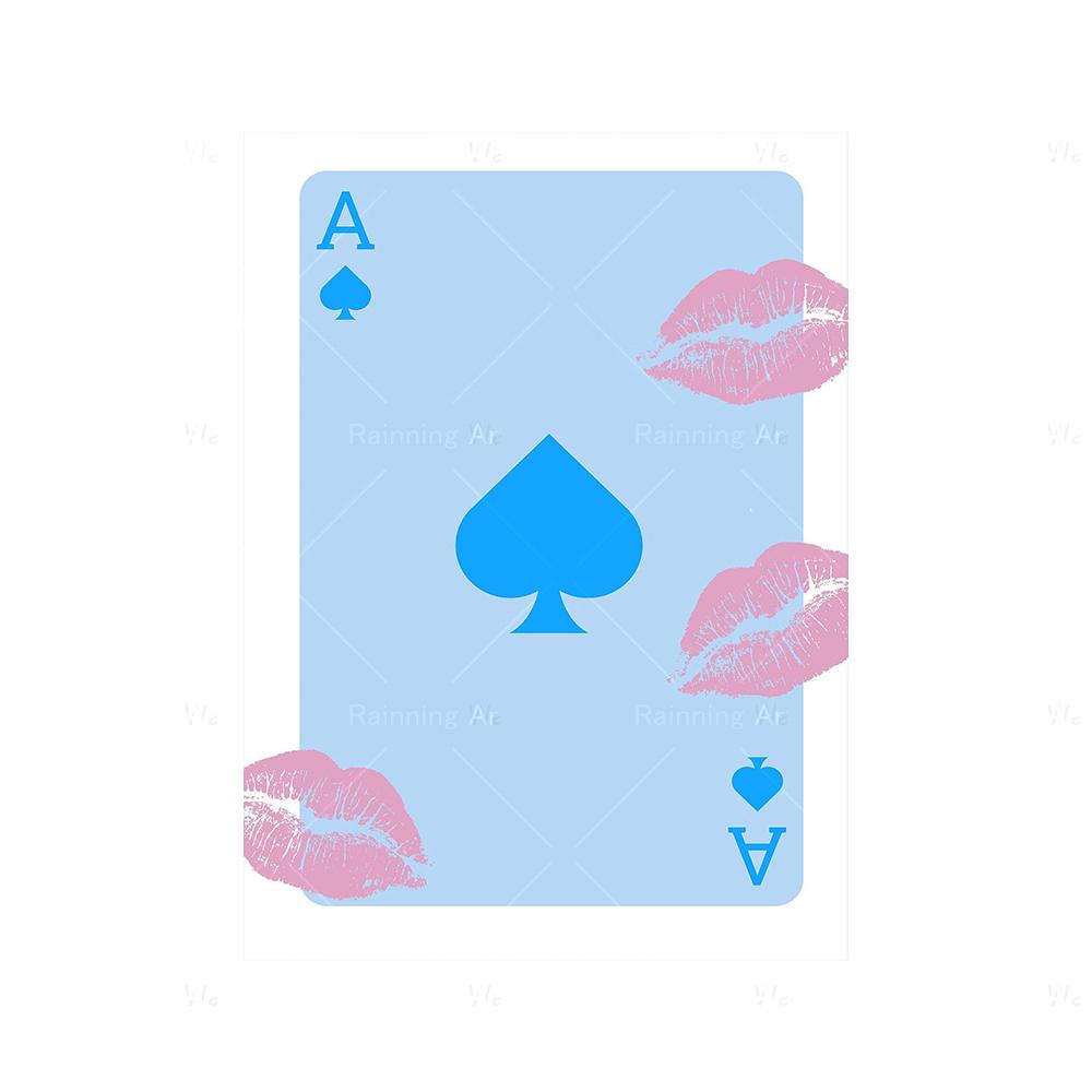 Retro Trendy Aesthetic Lucky You Blue Funny Wall Art Canvas Painting Nordic Posters Prints Wall Pictures For Living Room Decor