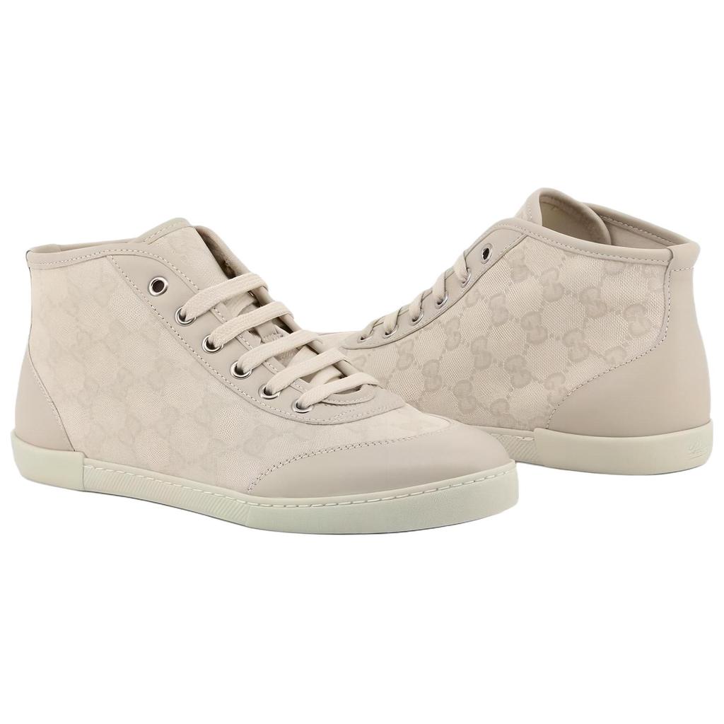Gucci Womens GG High 'Logo Print - White' (women's sizes) White Canvas Shoes 426186 FV590 9073