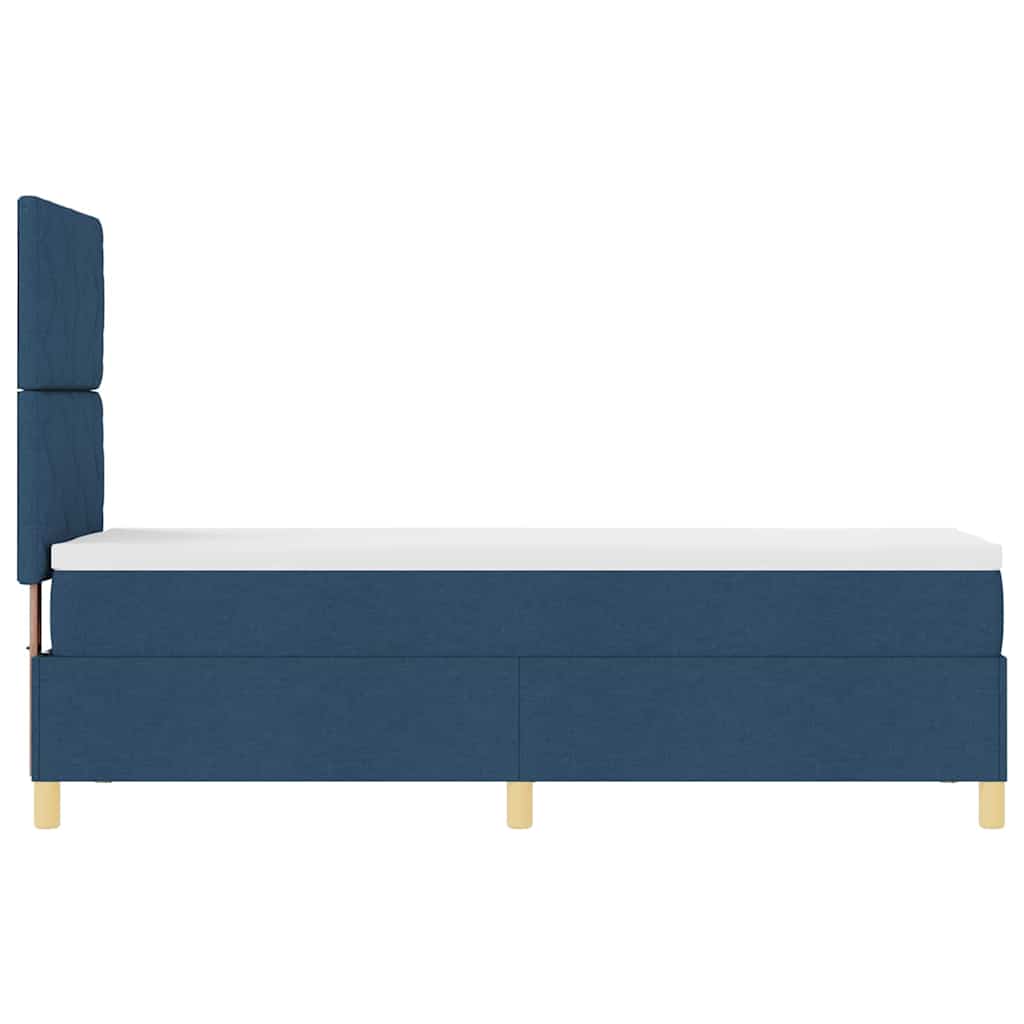 Box Spring Bed with Headboard Blue 80 x 200 cm Fabric
