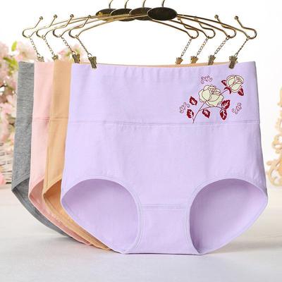 Bedruckte Damen-Slips mit hoher Taille, Unterwäsche aus reiner Baumwolle, postpartale, bauchumschließende, hoch taillierte Dreieckshöschen