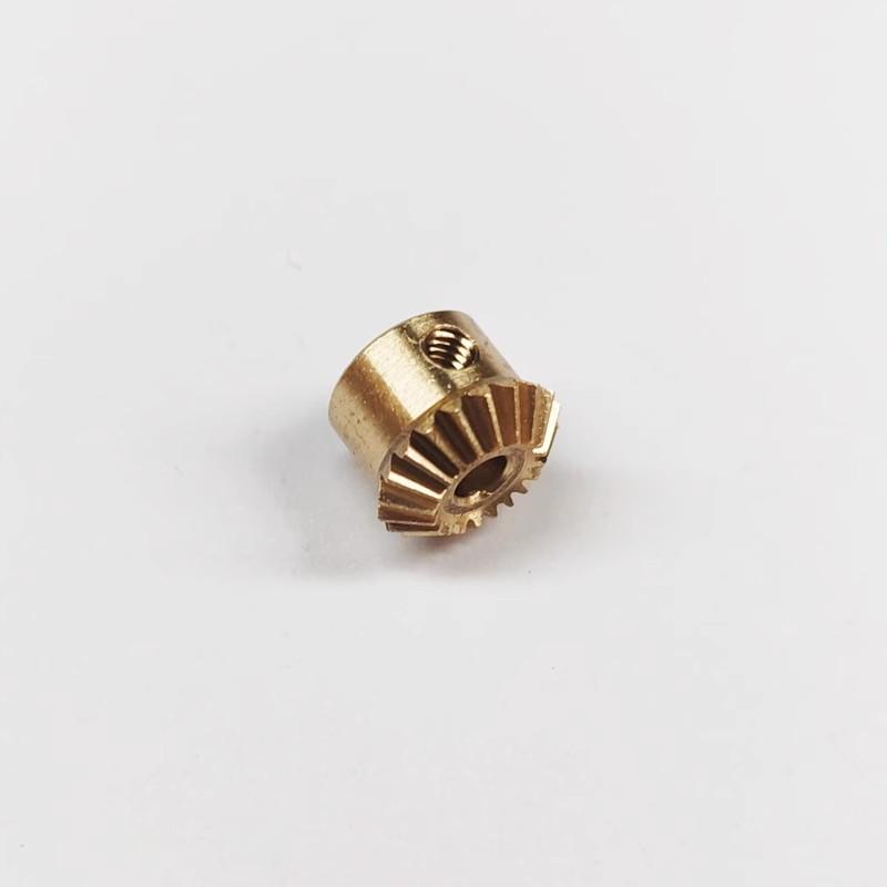 2 Stück 0,5 m 20 Zähne Bohrung 2/3/4 mm Kegelrad 90 Grad rechter Winkel 1:1 Getriebe Messing Metall Kegelrad