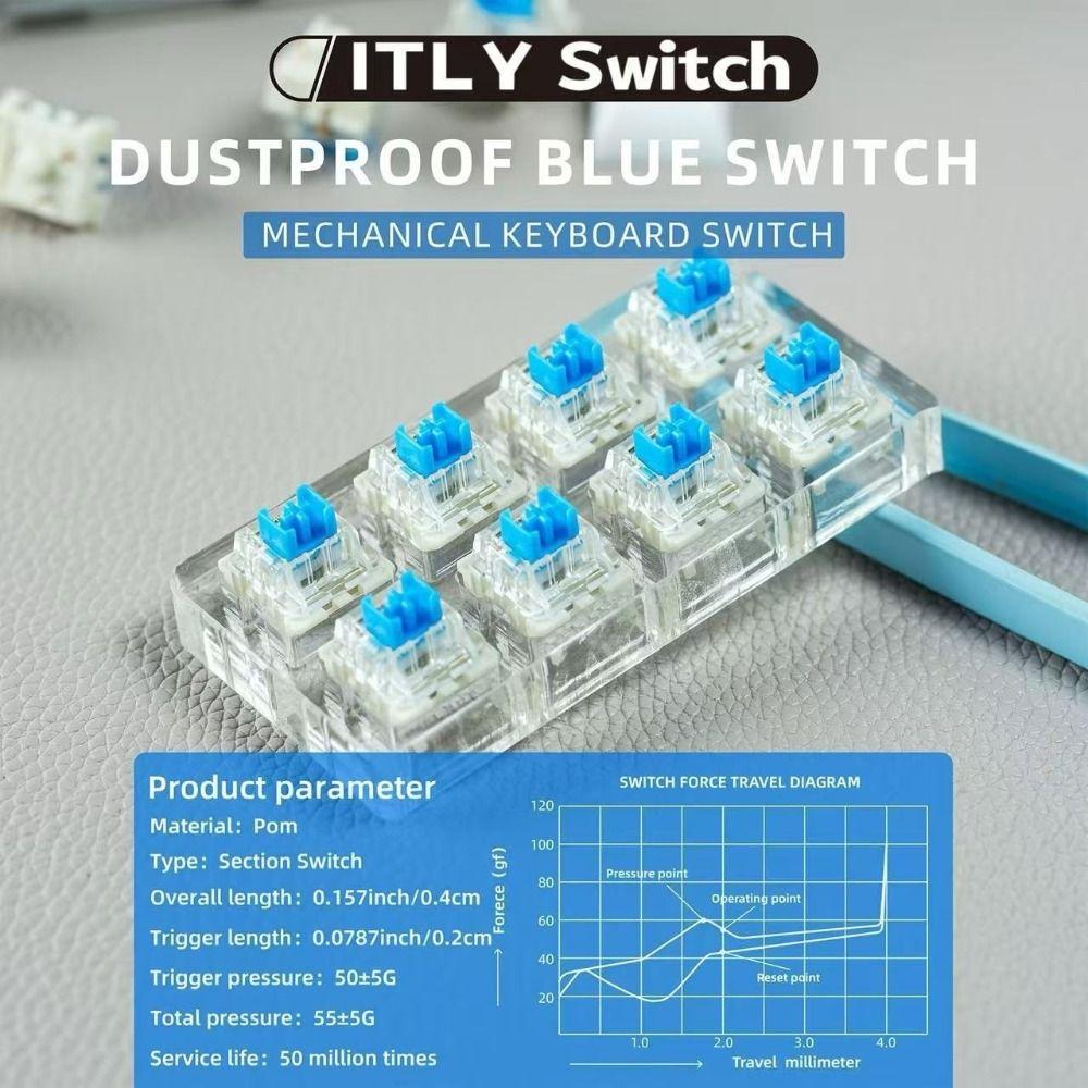 Set di 30/50 Interruttori Meccanici Clicky con Feedback Tattile per Modifica Tastiera e Fidget DIY