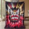 Poland Football Printed Flannel Blanket Skin Friendly Warm Decorative Throw for Indoor Couch Bed Daily Use