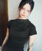 Dear Me Lily Shirring T-Shirt [Black]
