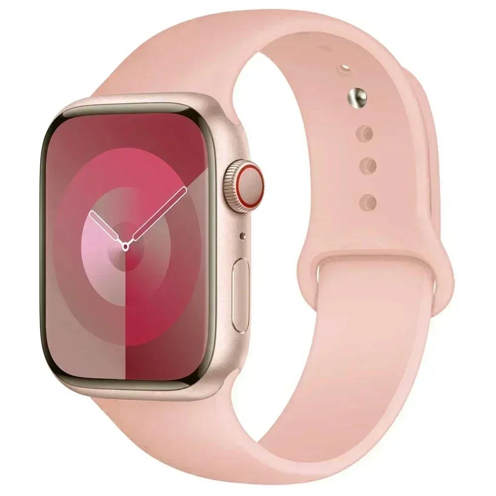 Silicone Band For Apple Watch straps 45mm 44mm 40mm 41mm 42mm-46mm sport bracelet iwatch series 8 7 6 5 4 3 SE 9 10 Ultra 2 49mm