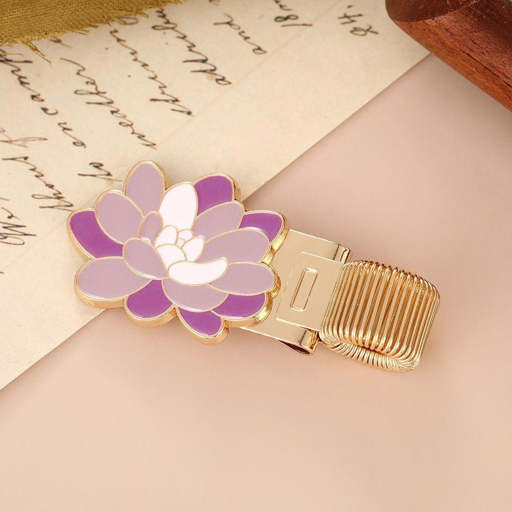 Retro Metal Pen Holder Flower Journal Clip Portable Paper Fix Clips  Student