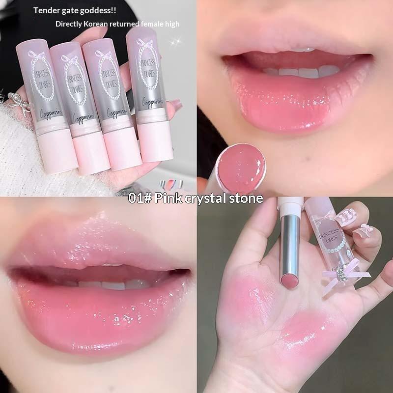 

Cappuvini Mirror Water Solid Lip Gloss Moisturizing Mirror Glass Jelly Lipstick Non Stick Cup Water Light Clear Lip Tint Makeup