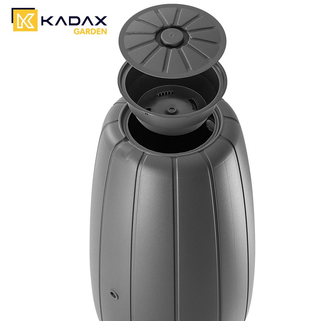 KADAX Zbiornik Na Deszczówkę Wodę Beczka 200L Deszcz Pojemnik + Kran Z Donicą 2W1