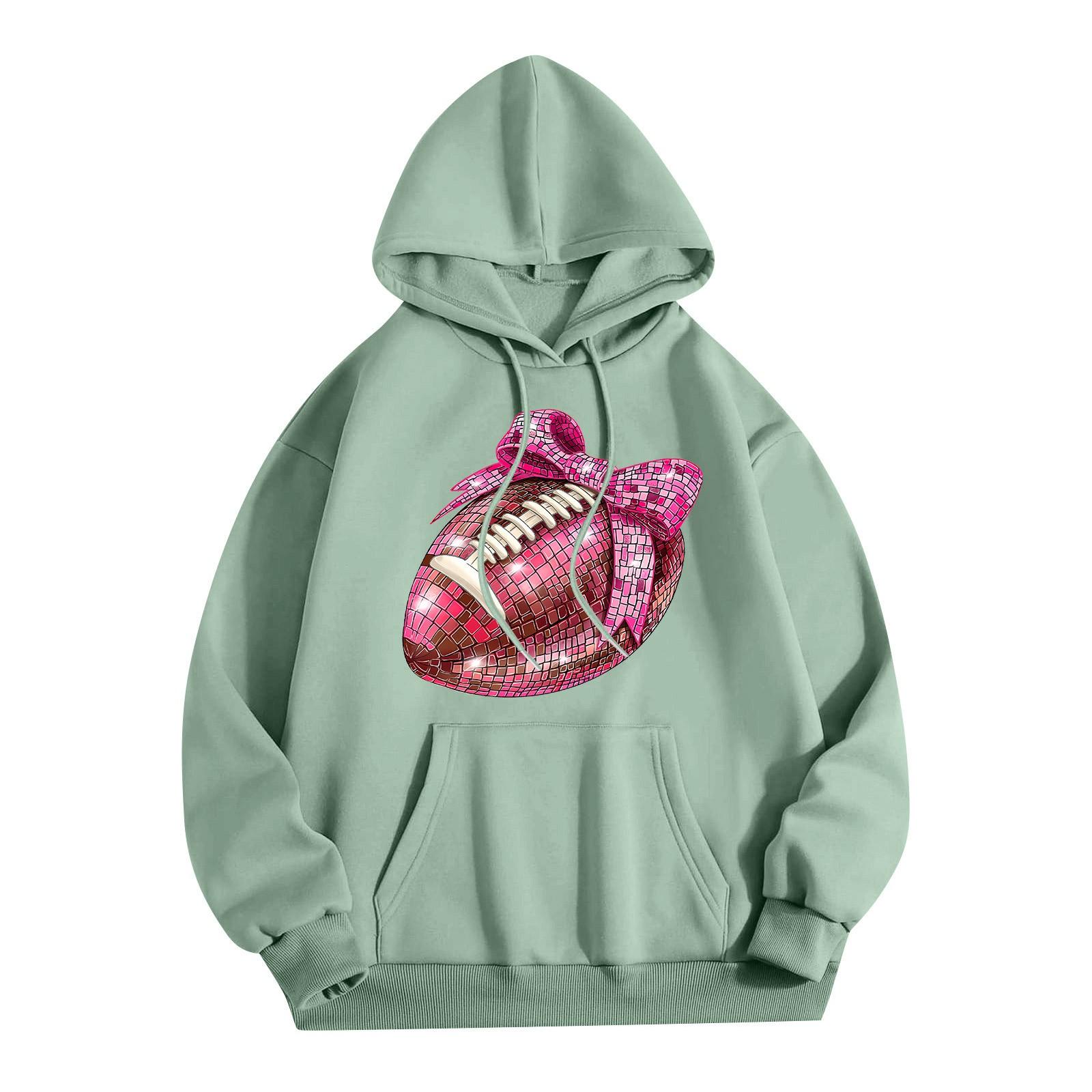 

Женская модная легкая толстовка с длинными рукавами и карманами с принтом регби XXL