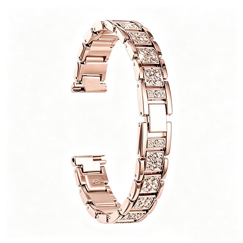 Women Stainless Steel Inlaid Diamond Watch Strap Replacement Bracelet for Armani White Moonlight AR11767/11686 /1925 Starry Sky