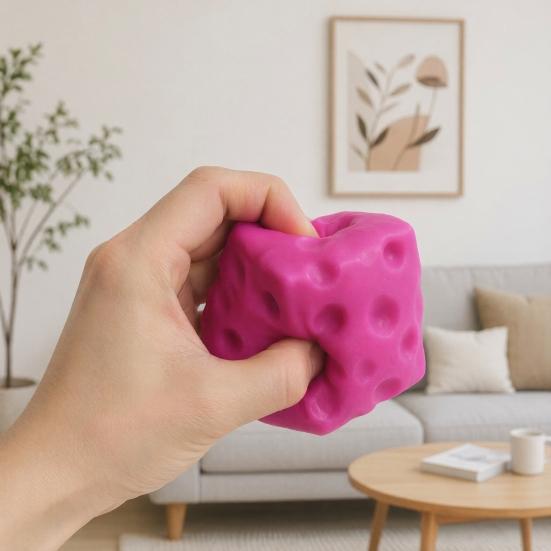Yousheng Giant Cheese Squeeze Toy, Anxiety Relief Cheese Cube Sensory Toy, Soft Stretchy Cheese Block Pinch Toy, Home Office Relaxation Tool