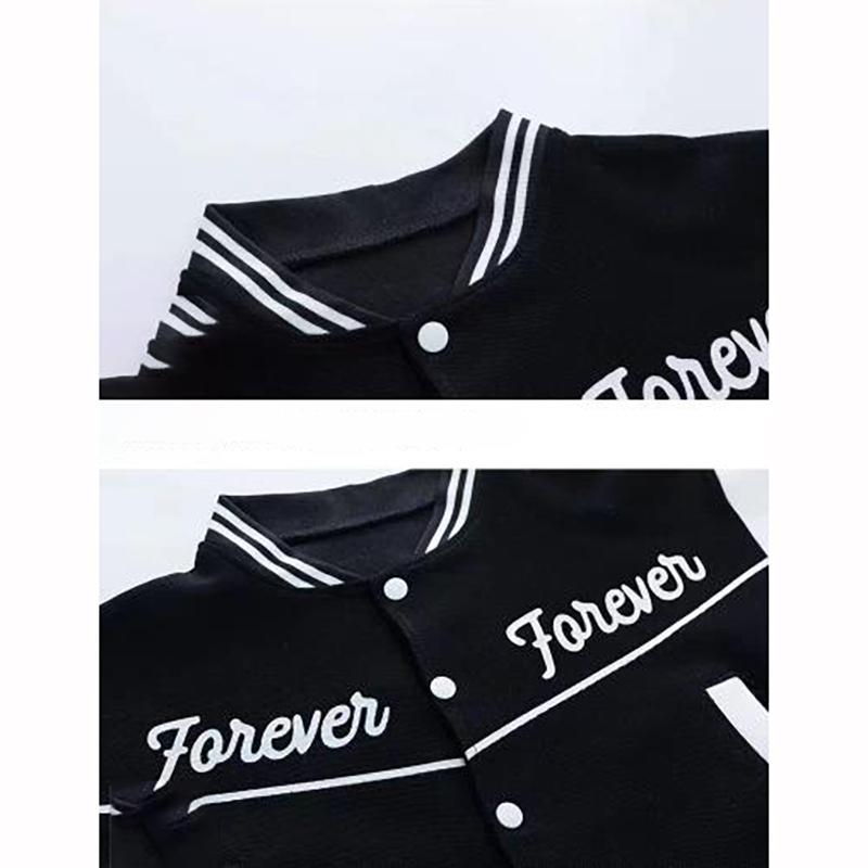 Veste de baseball printemps-automne, vêtements noirs et verts pour adolescents, manteaux matelassés en coton, veste bombardier pour enfants, vestes pour petits enfants, filles et garçons