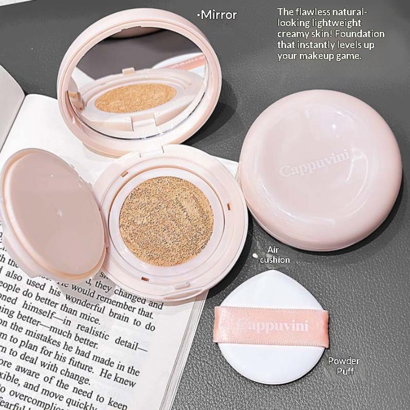 Cappuvini Air Cushion BB Cream Base Hidratante Corrector Control de Grasa Impermeable Cobertura Total Cosméticos Faciales Impermeables