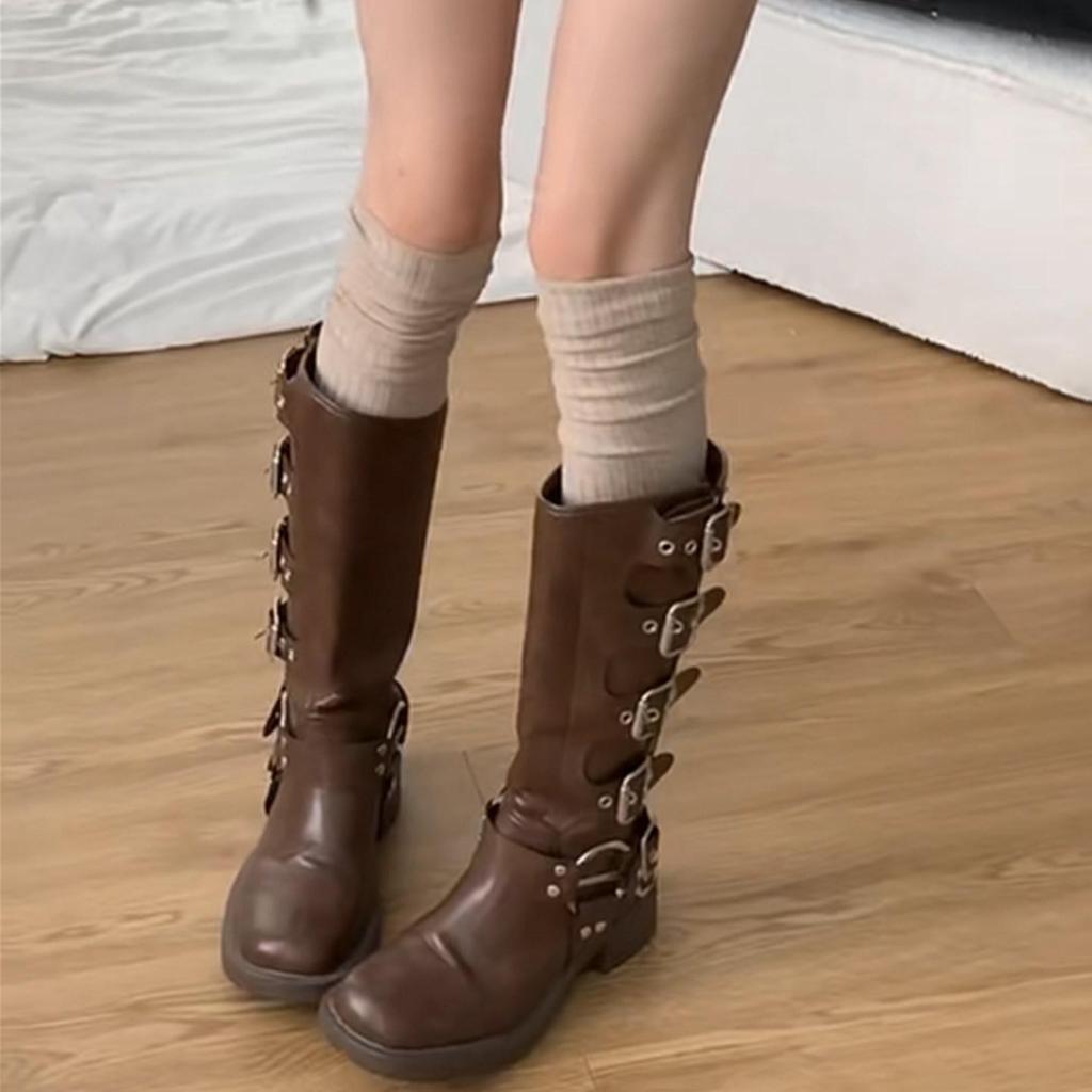 Damen Sommer Koreanischer Stil Über das Knie Dünne Socken mit Stiefeln