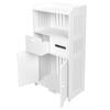 Bathroom Floor Storage Cabinet with Double Door Toilet Paper Storage Container Bathroom Organizer Furniture