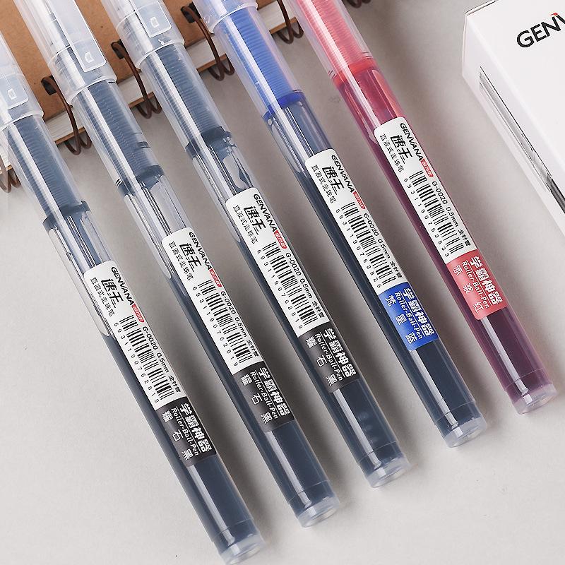 

Jin Wannian быстросохнущая гелевая ручка-роллер толщиной 0,5 мм для подписи и письма кистью 4-pack, Blue