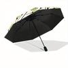 1pc Floral Pattern Automatic Open 8-Rib Windproof Umbrella, Travel & Commuting, Suitable for All Seasons