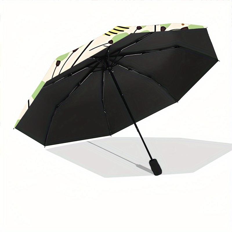 1pc Floral Pattern Automatic Open 8-Rib Windproof Umbrella, Travel & Commuting, Suitable for All Seasons