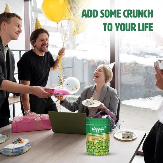 Happilo Premium International Wasabi Peas 160g, Versatile Snack, Crunchy Texture and Zesty Flavor, Nutrient Rich