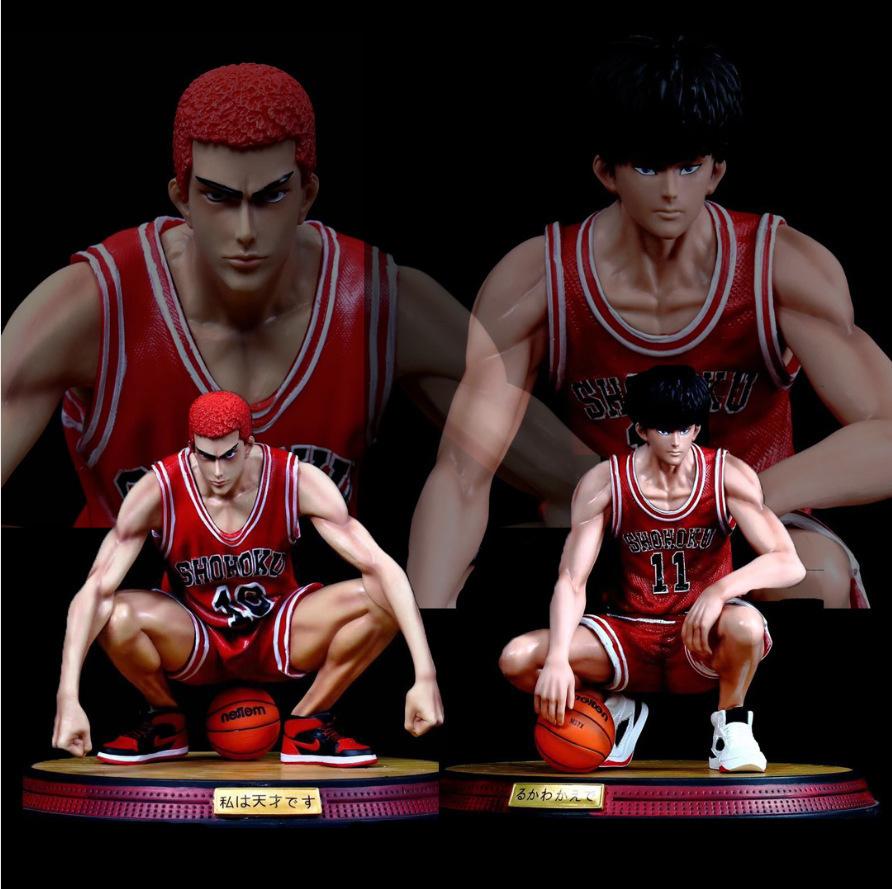 SLAM DUNK Anime Squatting Position Hanamichi Sakuragi Kaede Rukawa GK Action Figure Model Collection Ornament Toys Gifts