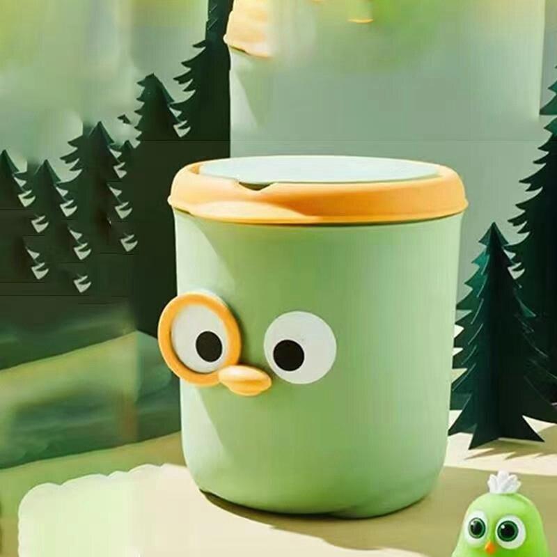 Poubelle de bureau mignonne de dessin animé petite poubelle avec couvercle poubelle de chambre poubelle boîte de rangement pour un espace de travail propre poubelle de table à domicile