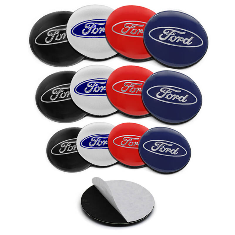 4pc 56 60 65mm Car Badge Emblem Car Wheel Center Hub Caps Stickers For Ford Focus 2 3 MK3 MK4 Fiesta Kuga Explorer Mondeo Stylin