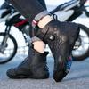 Rutschfeste Motorrad-Stiefel für Herren mit Gummisohle und Mikrofaser für Sport und Schutz