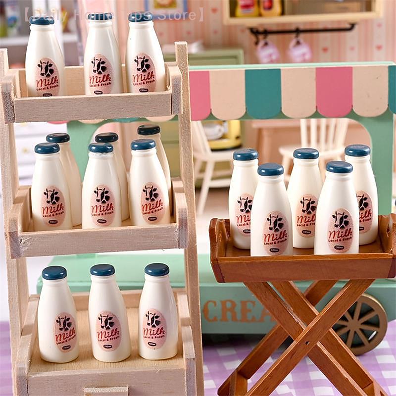 5/10PCS Miniature Milk Bottle Toys, Dollhouse Kitchen Accessories, Photography Props, Kids Toy