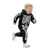 Halloween Costume Luminous Skeleton Print Family Matching Pajamas Hooded Long Sleeve Adults Kids One-Piece