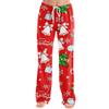Women's Casual Pants with Christmas Print, Loose Fit, Stylish, for Holiday and Festive Occasions