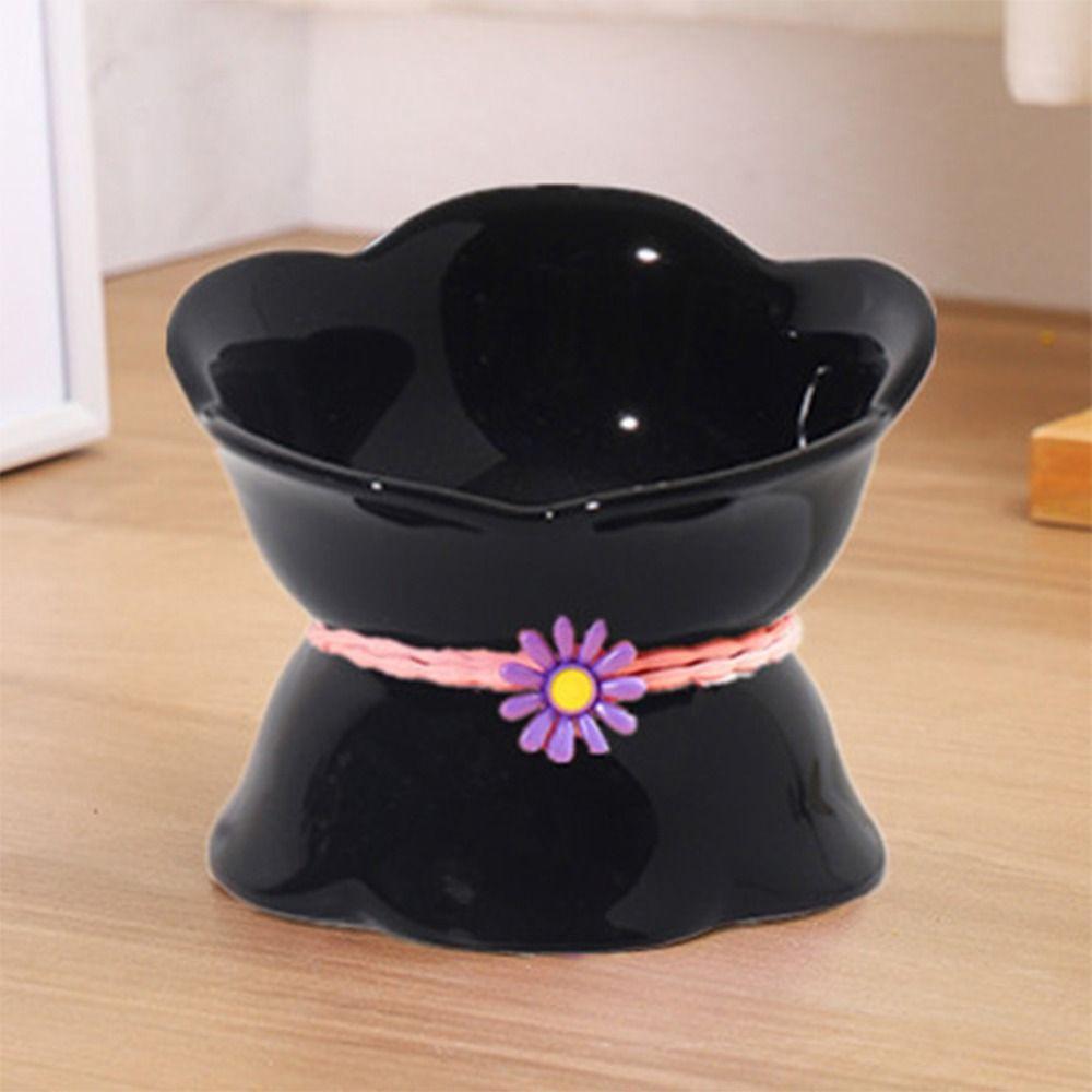 Flower Shape Pet High Foot Bowl Gradient Color Pet Drinking Feeder Multi-use Cat Bowl Kitten Puppy