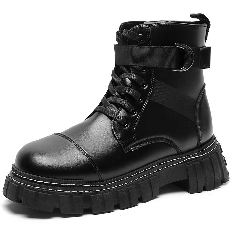 

Autumn Winter Classic Men s Black Boots Comfortable Platform Motorcycle Boot Men Leather Ankle Boots for Men botas para hombre 39