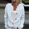 Women's Casual Long Sleeve Woolen Christmas Knitted Cardigan Button Down Jacket