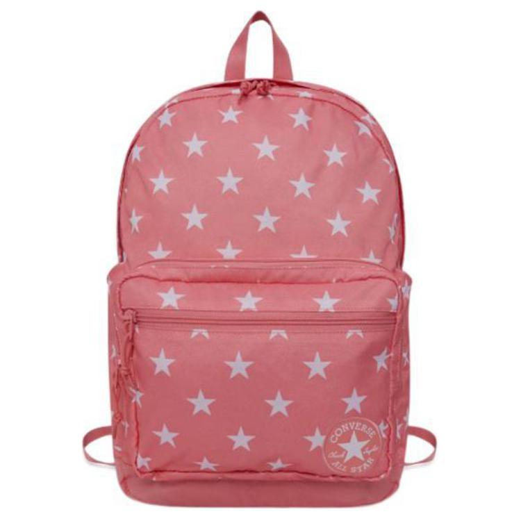 Converse Casual Star Print All Over Zipper Backpack Unisex Backpack Pink 10019901-A26 Pink