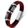Bracciale Vikingo Fatto a Mano in Pelle e Acciaio Inossidabile per Uomo Accessorio di Moda