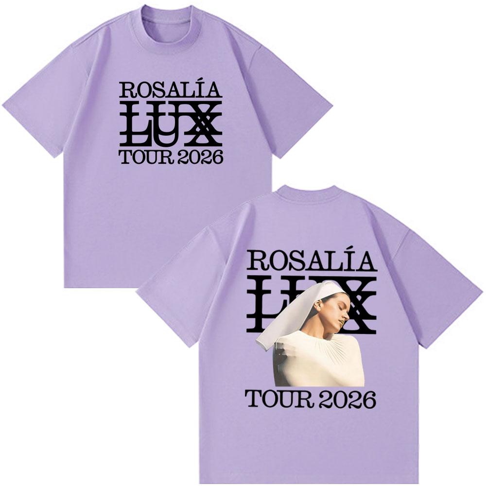 Rosalia LUX Tour Album 2026 Merch T Shirts Summer Unisex Women Tees Casual Cotton Oversized Tshirt Harajuku Couple Funny Tshirts
