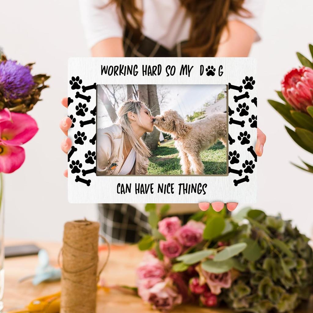 Funny Dog Gift Picture Frame, Gifts for Dog Lovers, Dogs Themed Gift, Puppy Pet Dogs Owner Stuff Gifts, Photo Frame 4x6 Horizontal Photo for Tabletop