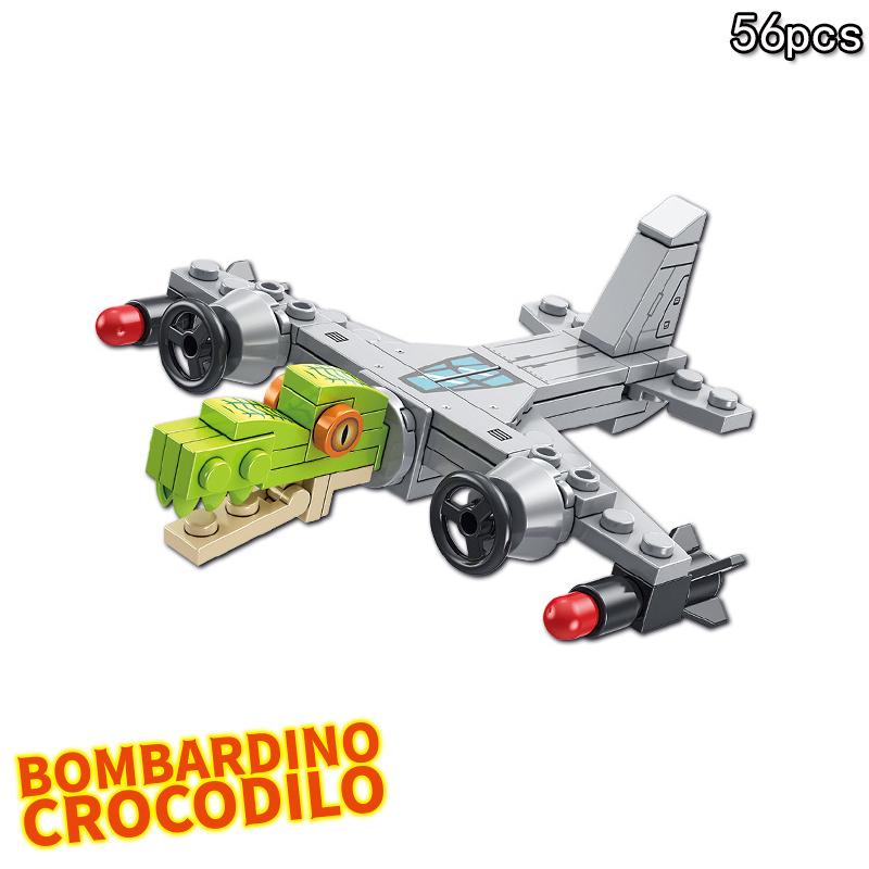 Shark Figurine Tungtungsahur Figure Building Blocks Funny Doll Desktop Decoration Tralalero Tralala Figure Children Block Toy