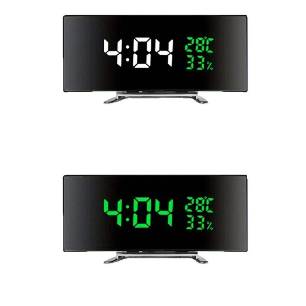 Curved Screen Digital Alarm Clock Large Table Clock Multi-function Desk Clock Table Use