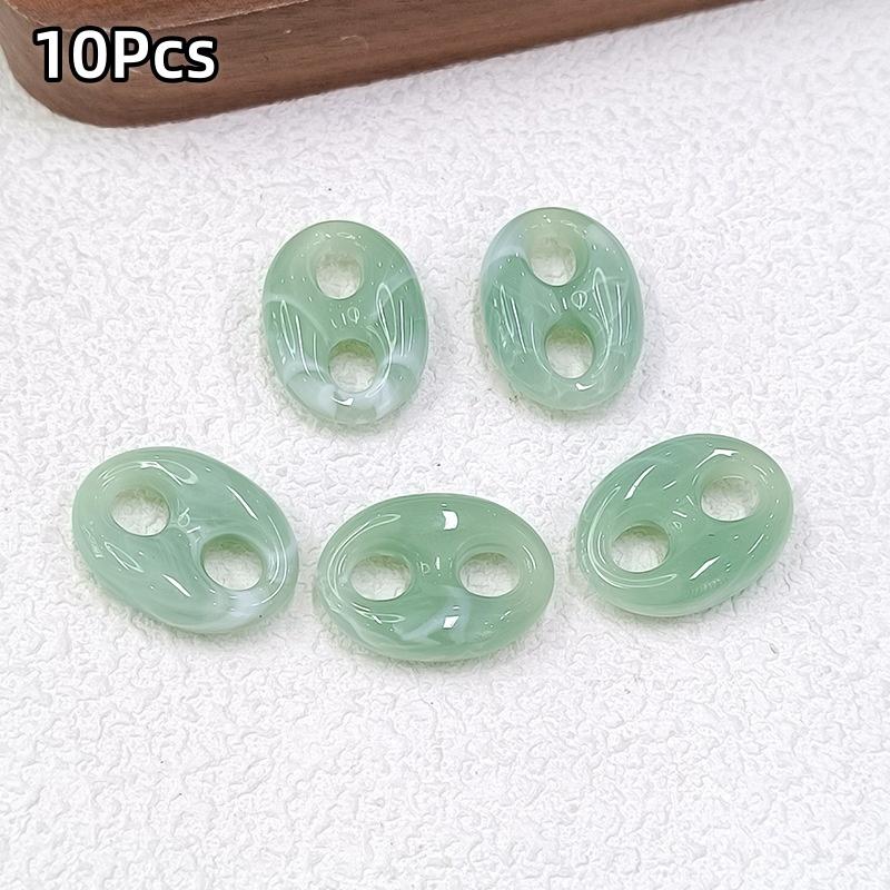 10Pcs 24X17Mm Colorful Acrylic Geometric Beads Diy Necklace Bracelet Garment Bag Accessory Clasp Material