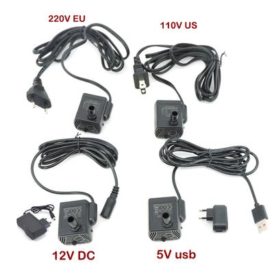 AC 220v 12v 5v DC USB Ultra tiché Mini Bezkomutátorové Fontánové Vodní Čerpadlo Ponorné 5W 10W 200-400L/H Výtlak Akvárium akvarijní ryby