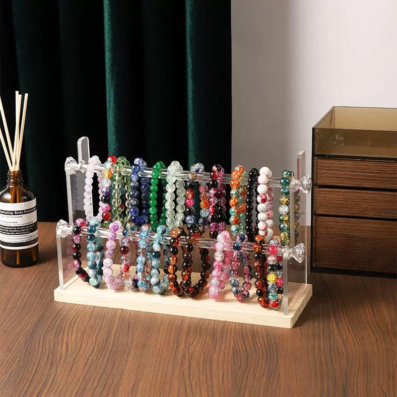 Bracelet and Jewelry Display Stand for Necklaces, Hair Ties, and Prayer Beads Storage