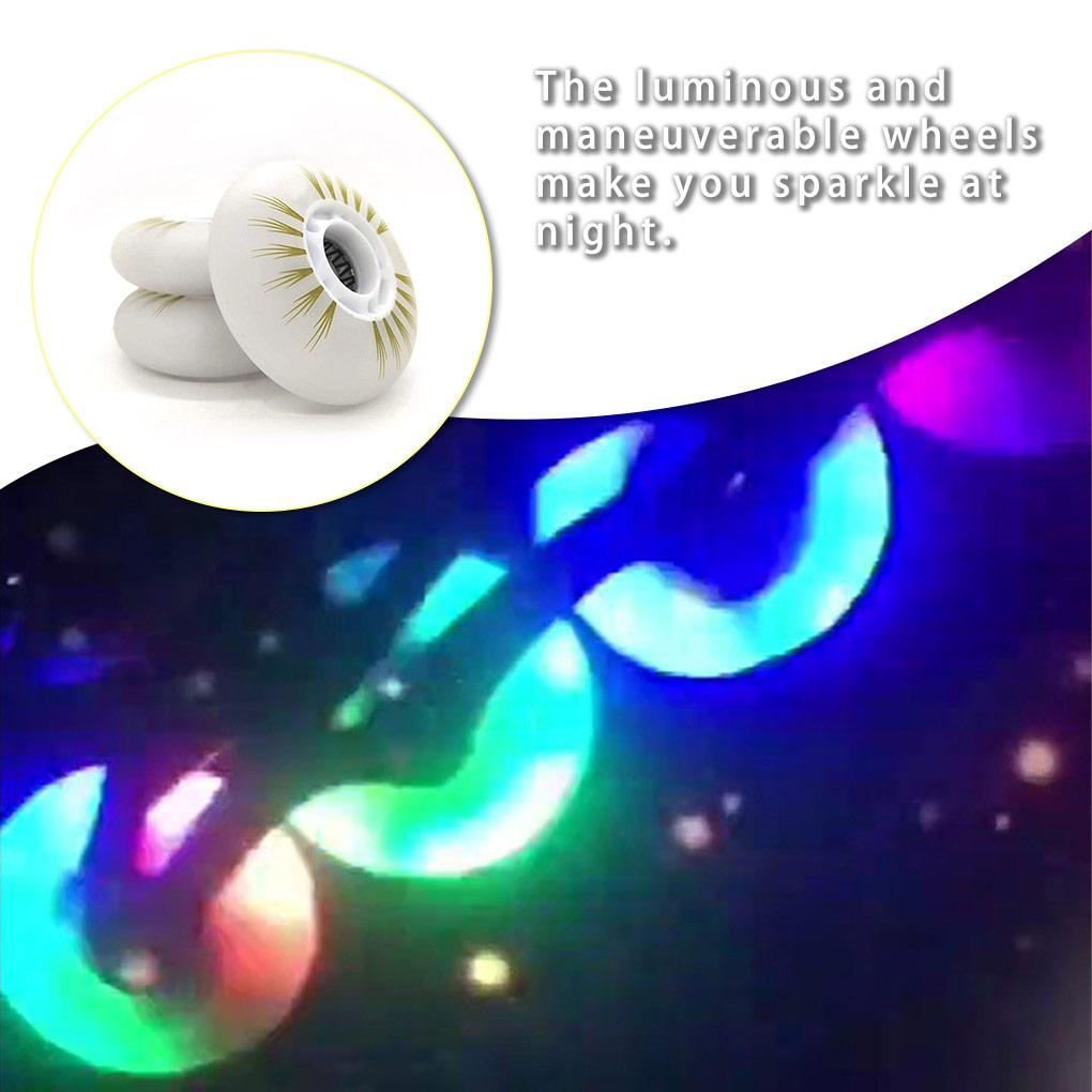 Dětské kolečkové brusle Kolečka LED osvětlení Kluzné PU kolečko na bruslení s ložisky Připevnění k setu skateboardu Začátečník