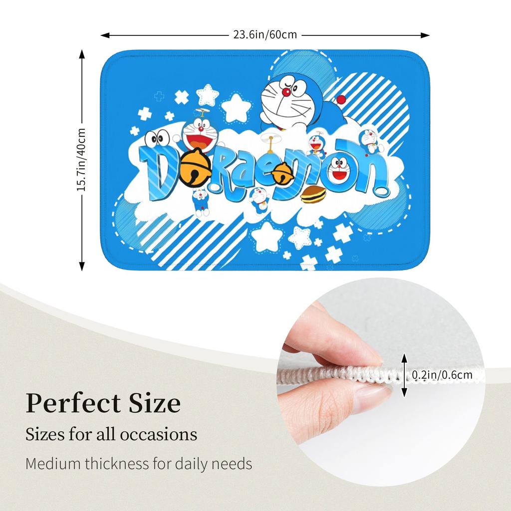 Custom D-Doraemons Cartoon Doormat Anti-Slip Entrance Welcome Kitchen Bath Floor Door Mat Toilet Living Room Carpet Rug