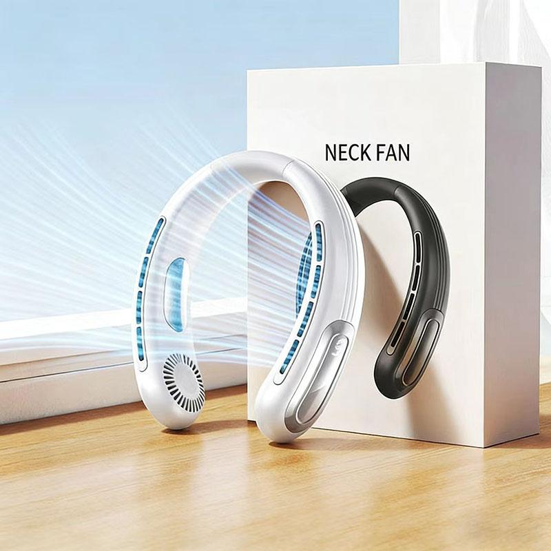 Ice Cooling Neck Fan, Bladeless Portable Hands-Free Wearable Mini Fan, 360° Circulating Cold Air Quiet Fan белый
