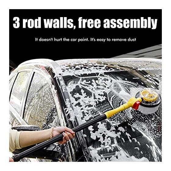 Rotating Car Wash Brush, High Pressure Water Gun Washing Car Wash Brush, 360 Degree Automatic Rotating Car Brush, Telescoping Multifunctional Car