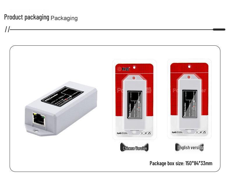 Standard PoE Network Signal Extender: One In, Two Out Repeater (PoeExtender)