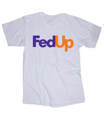 Genervt Lustiger Slogan Neuheit fed ex Parodie weißes T-Shirt