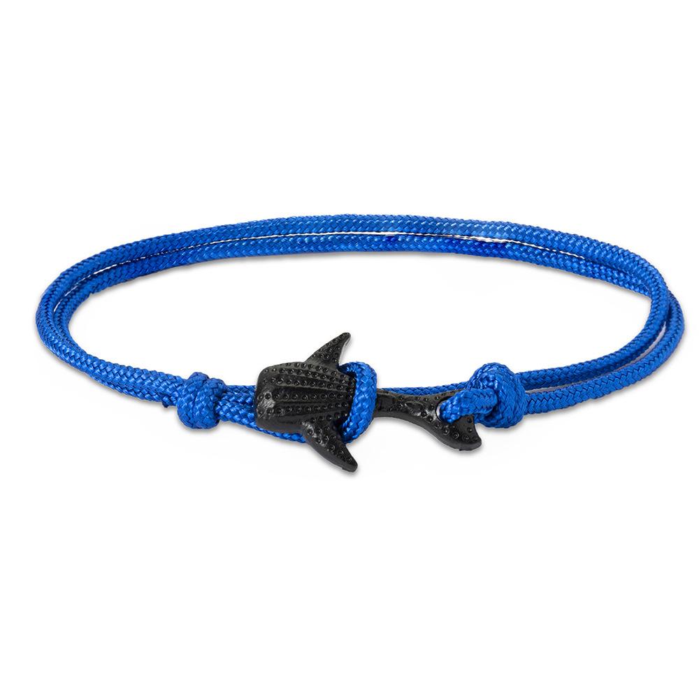Fashion Nylon Bracelets For Men Women Couple Gifts Wrap Braided Wristband Male Bracelet Rope Alloy Hook Anchor Bangle